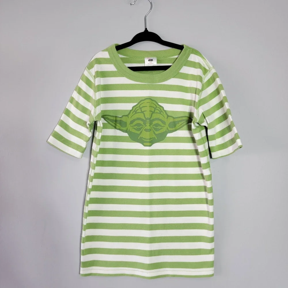 Hanna Andersson Star Wars‎ Yoda Striped Organic Cotton Kids T Shirt Size 12